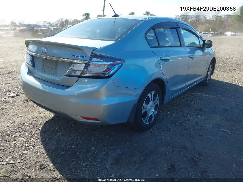 19XFB4F29DE200358 2013 Honda Civic Hybrid