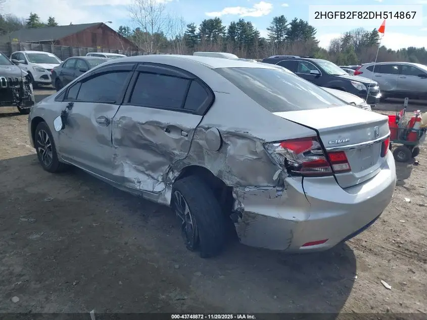 2HGFB2F82DH514867 2013 Honda Civic Ex