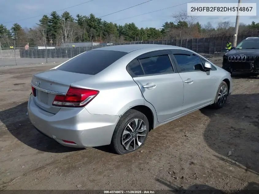 2HGFB2F82DH514867 2013 Honda Civic Ex
