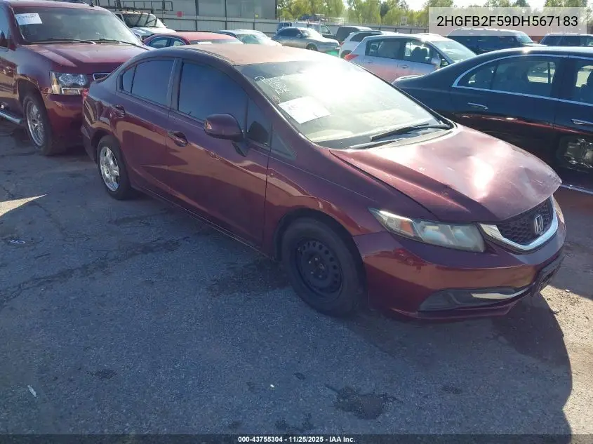 2HGFB2F59DH567183 2013 Honda Civic Lx