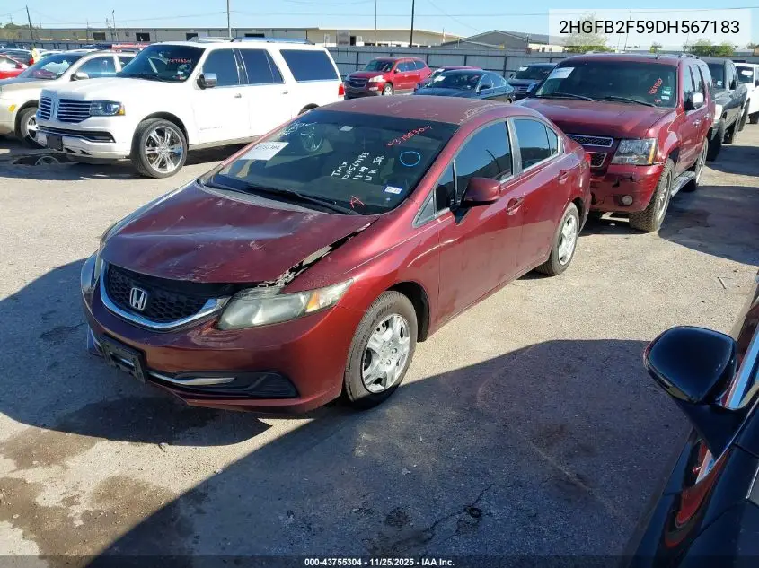 2HGFB2F59DH567183 2013 Honda Civic Lx