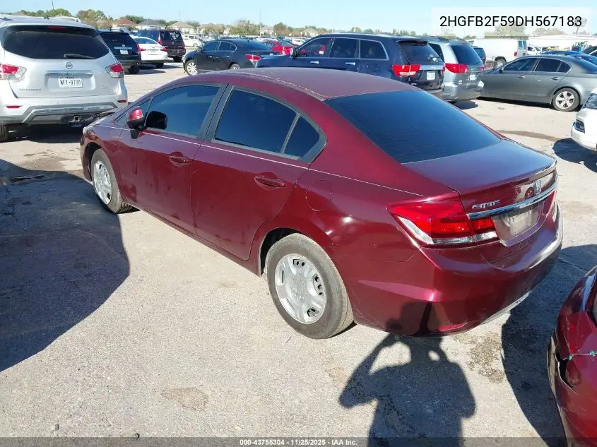 2HGFB2F59DH567183 2013 Honda Civic Lx