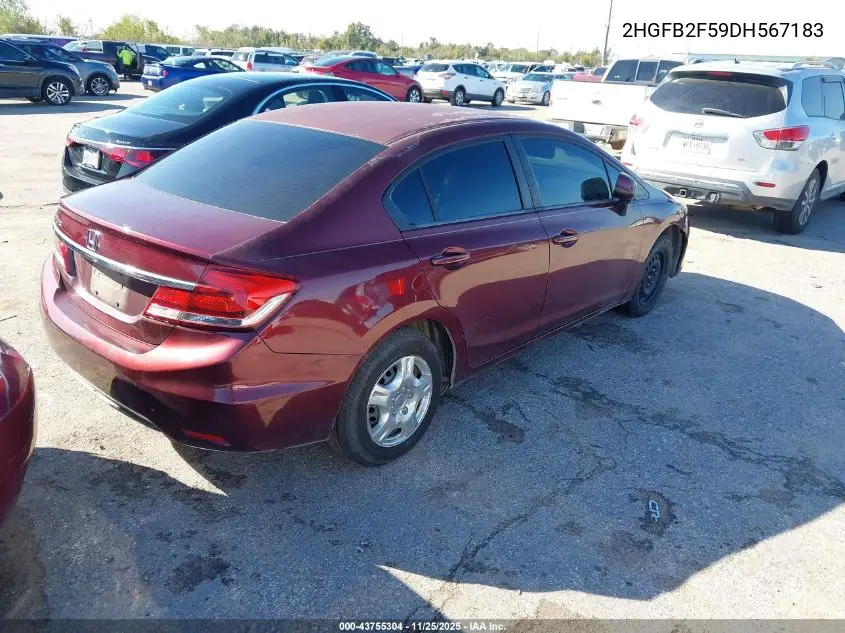 2HGFB2F59DH567183 2013 Honda Civic Lx