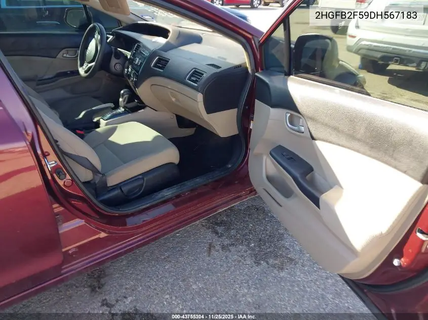 2HGFB2F59DH567183 2013 Honda Civic Lx