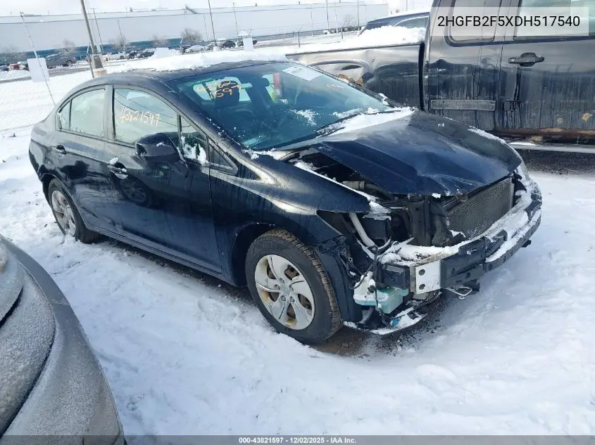 2HGFB2F5XDH517540 2013 Honda Civic Lx