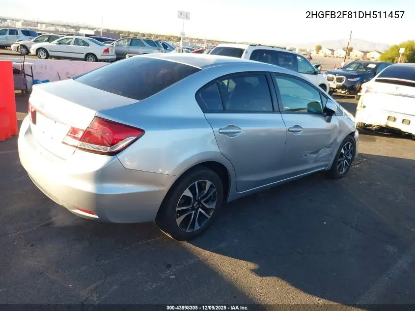 2HGFB2F81DH511457 2013 Honda Civic Ex