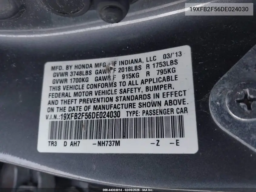 19XFB2F56DE024030 2013 Honda Civic Lx
