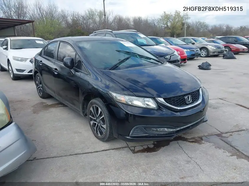 2HGFB2F8XDH519315 2013 Honda Civic Ex
