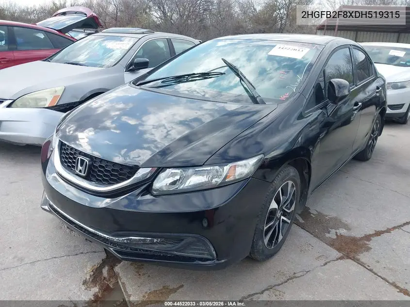 2HGFB2F8XDH519315 2013 Honda Civic Ex