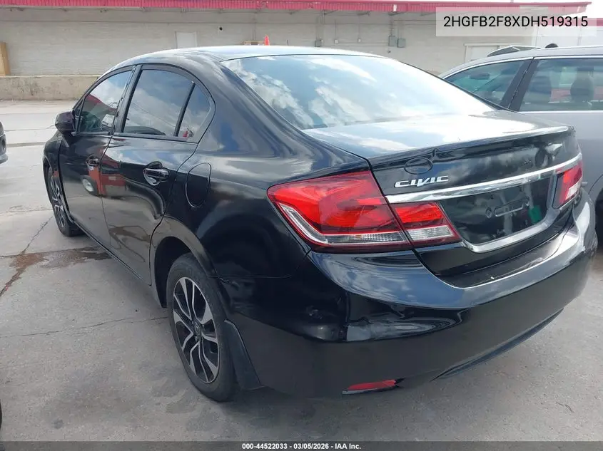 2HGFB2F8XDH519315 2013 Honda Civic Ex