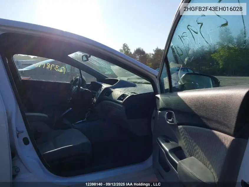 2HGFB2F43EH016028 2014 Honda Civic Lx