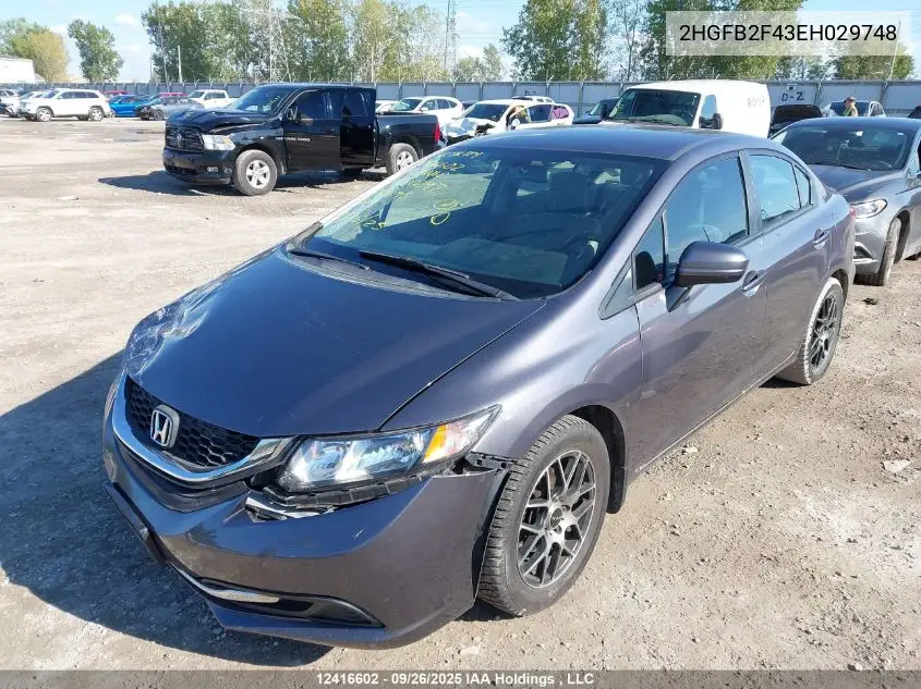 2HGFB2F43EH029748 2014 Honda Civic Lx