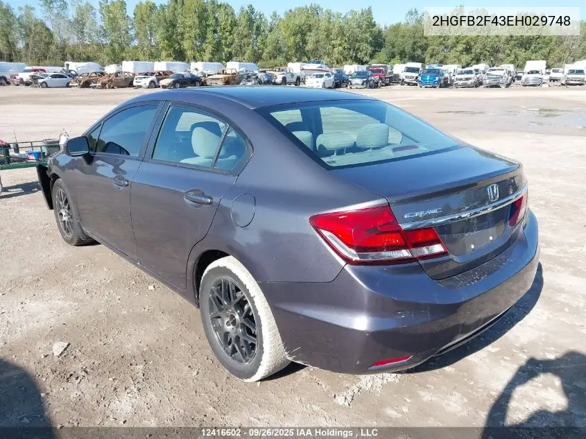 2HGFB2F43EH029748 2014 Honda Civic Lx