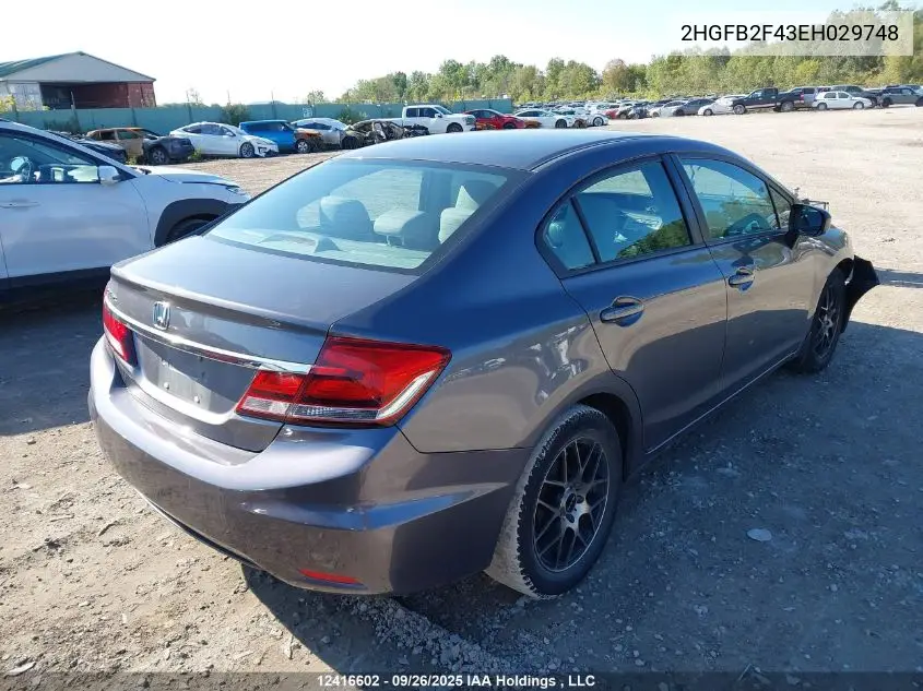 2HGFB2F43EH029748 2014 Honda Civic Lx