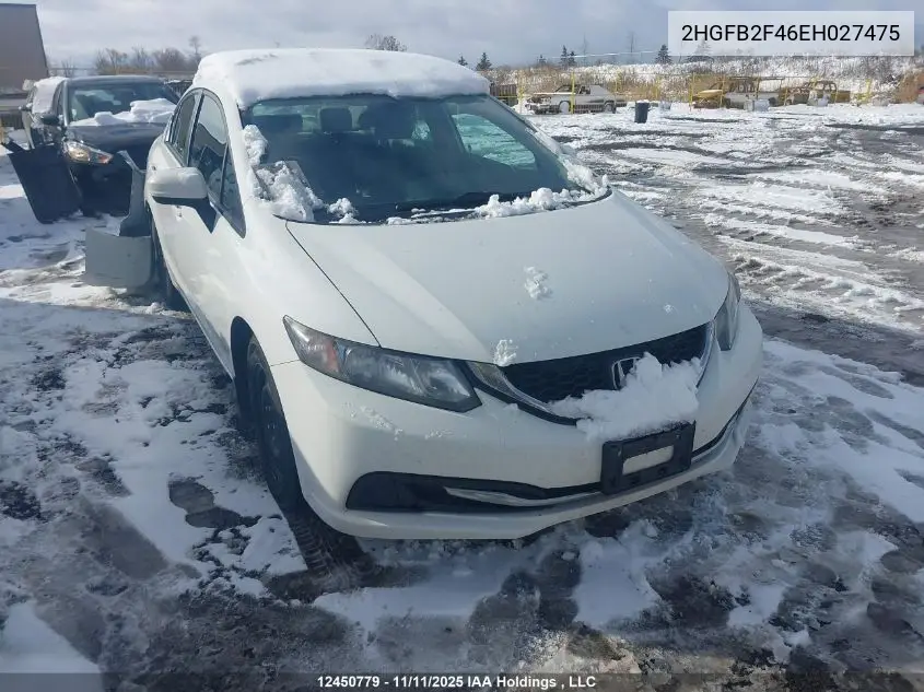 2HGFB2F46EH027475 2014 Honda Civic Lx