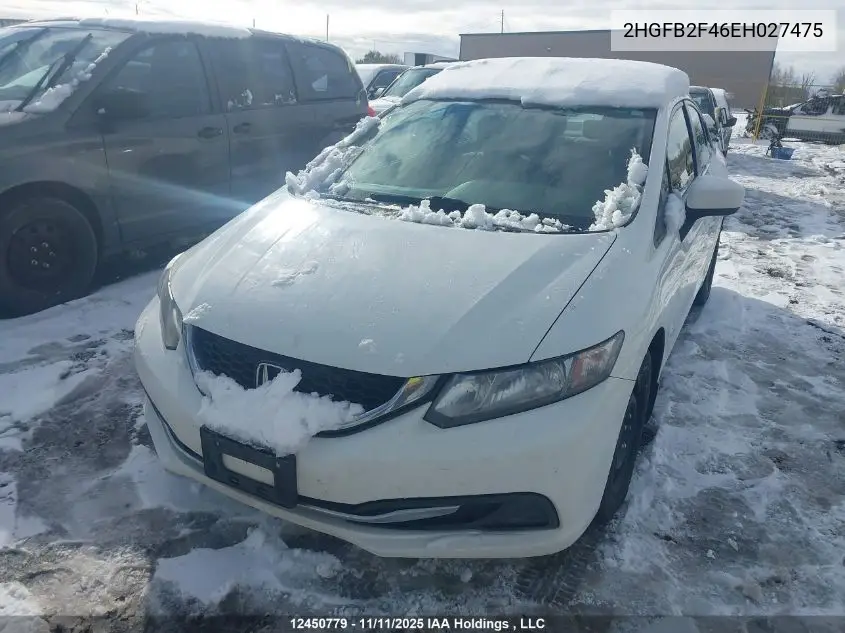2HGFB2F46EH027475 2014 Honda Civic Lx