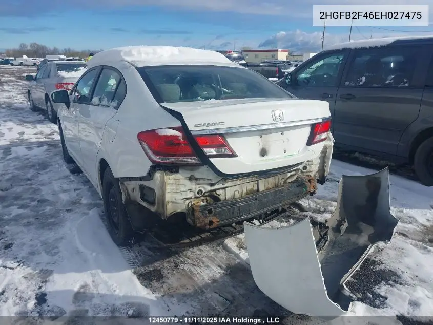 2HGFB2F46EH027475 2014 Honda Civic Lx