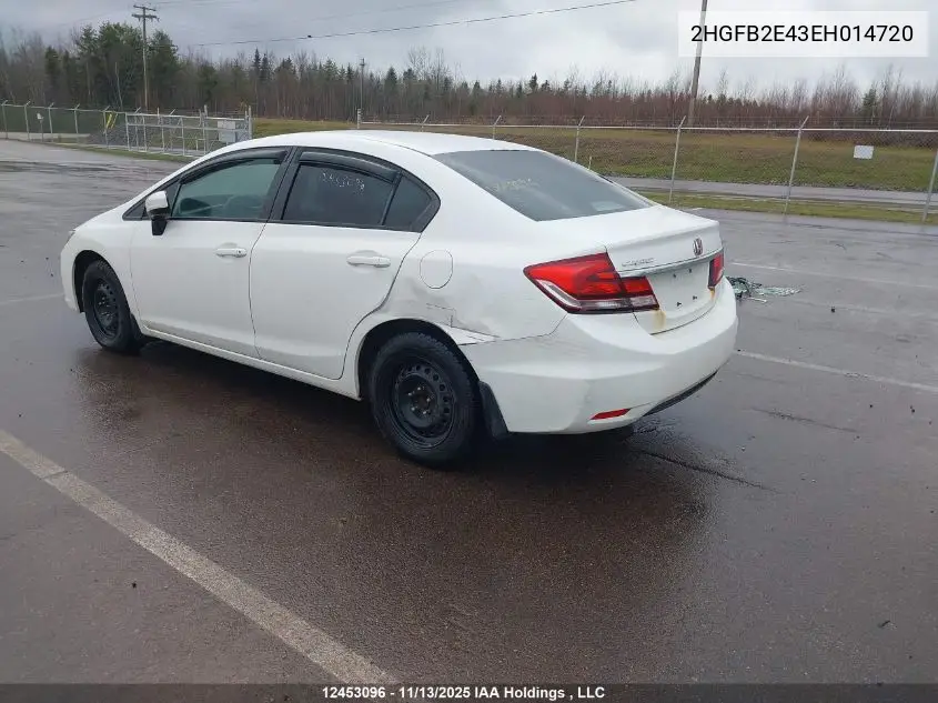 2HGFB2E43EH014720 2014 Honda Civic Lx