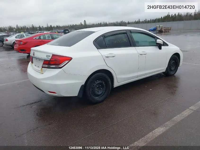2HGFB2E43EH014720 2014 Honda Civic Lx