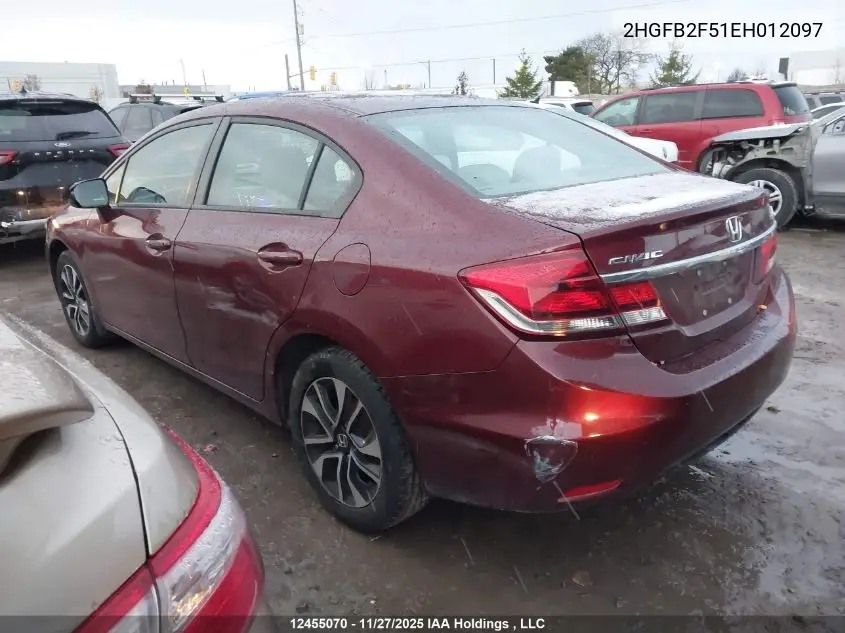 2HGFB2F51EH012097 2014 Honda Civic Lx