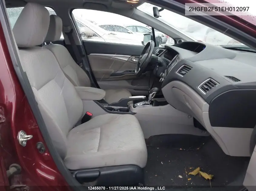 2HGFB2F51EH012097 2014 Honda Civic Lx