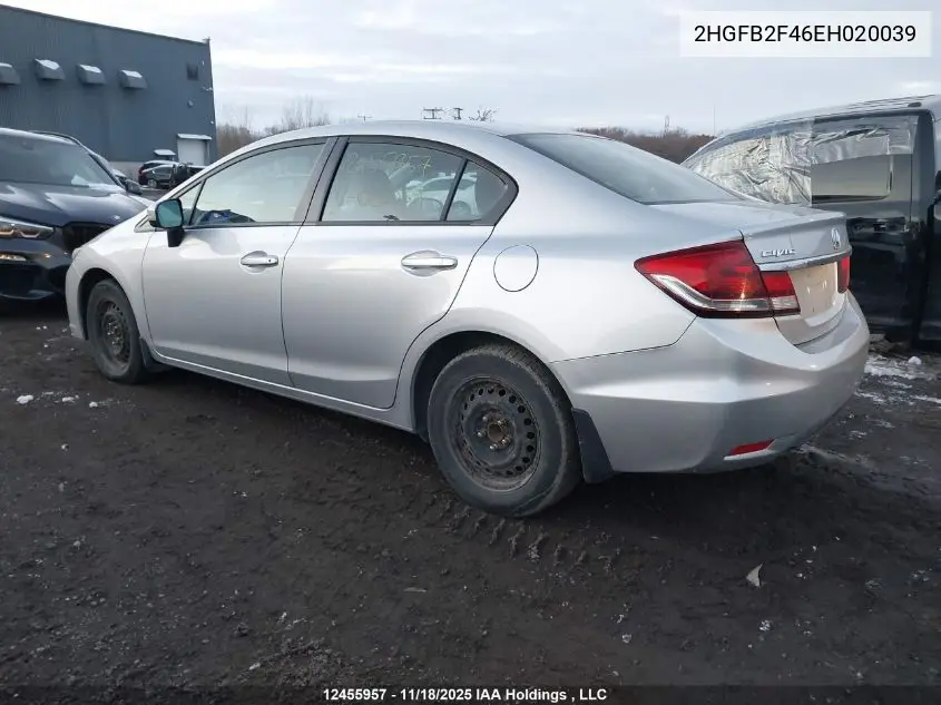 2HGFB2F46EH020039 2014 Honda Civic