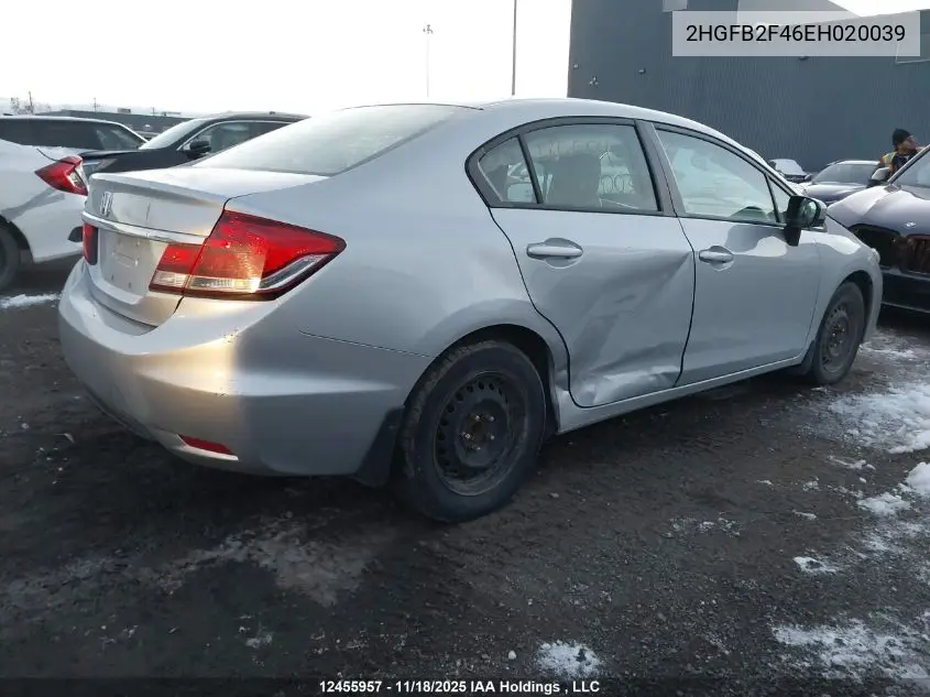 2HGFB2F46EH020039 2014 Honda Civic