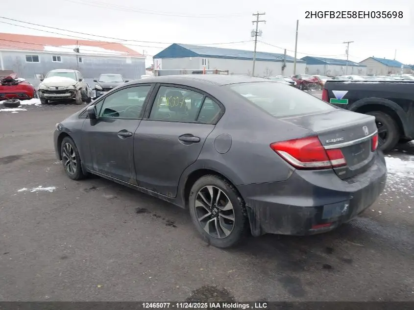 2HGFB2E58EH035698 2014 Honda Civic Lx