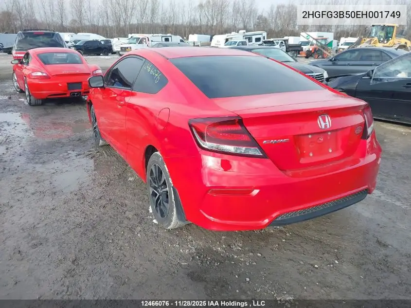 2HGFG3B50EH001749 2014 Honda Civic