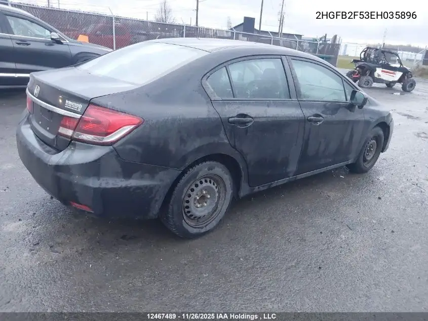 2HGFB2F53EH035896 2014 Honda Civic Ex 4Dr