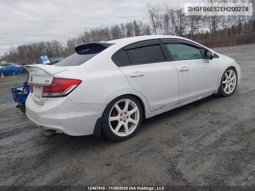 2HGFB6E52EH200278 2014 Honda Civic Si Si