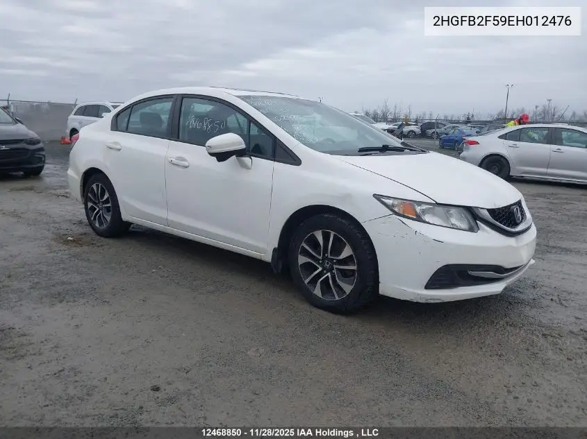 2HGFB2F59EH012476 2014 Honda Civic Ex 4Dr