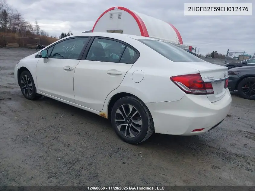 2HGFB2F59EH012476 2014 Honda Civic Ex 4Dr