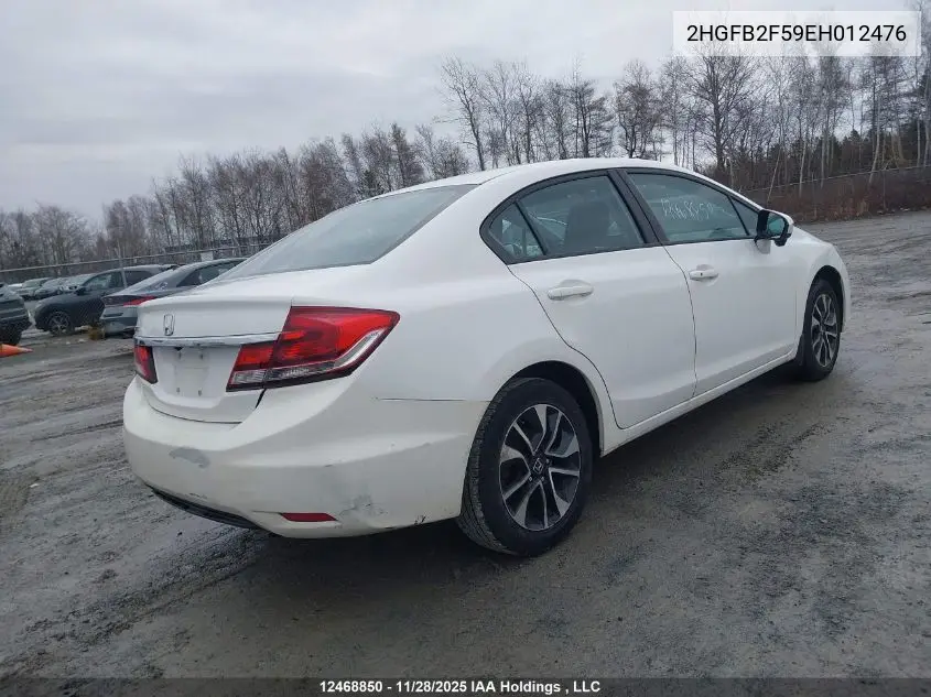 2HGFB2F59EH012476 2014 Honda Civic Ex 4Dr