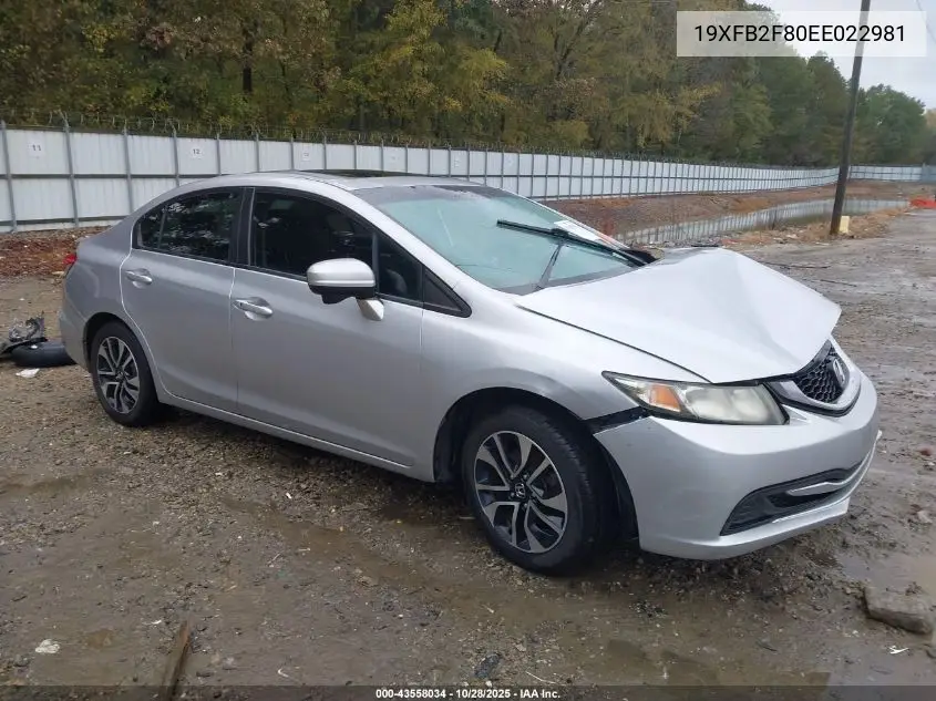 19XFB2F80EE022981 2014 Honda Civic Ex