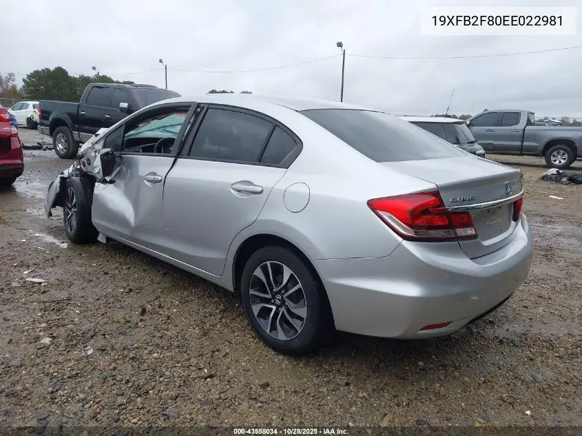19XFB2F80EE022981 2014 Honda Civic Ex