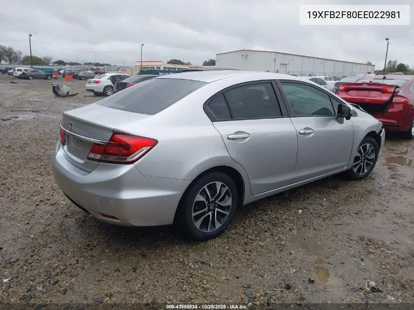 19XFB2F80EE022981 2014 Honda Civic Ex