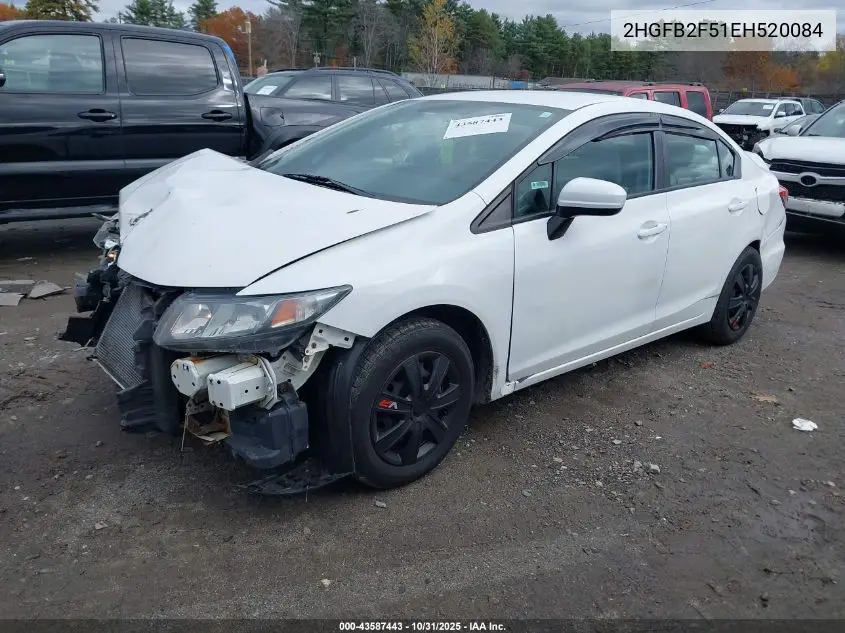 2HGFB2F51EH520084 2014 Honda Civic Lx