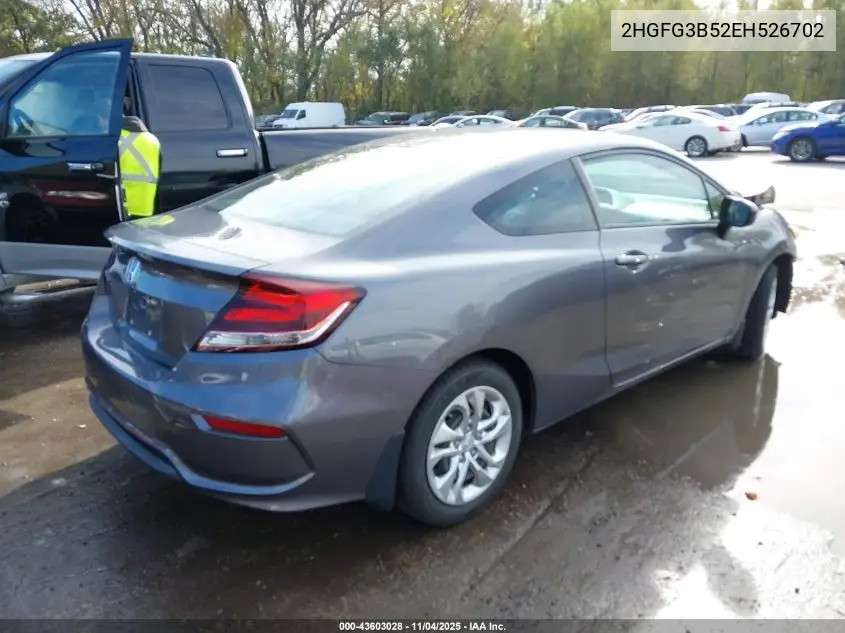 2HGFG3B52EH526702 2014 Honda Civic Lx