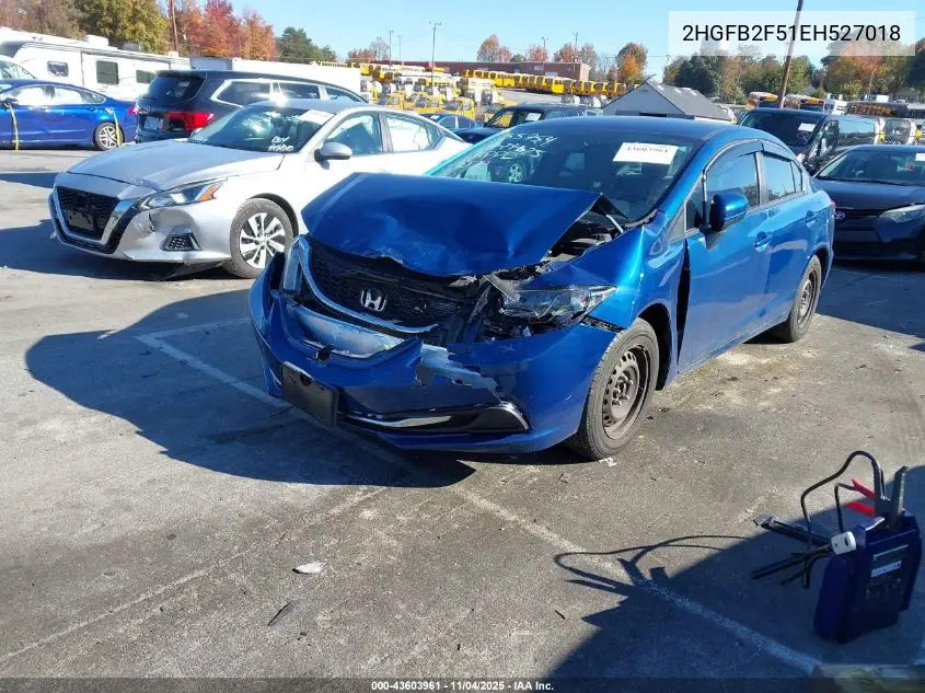 2HGFB2F51EH527018 2014 Honda Civic Lx
