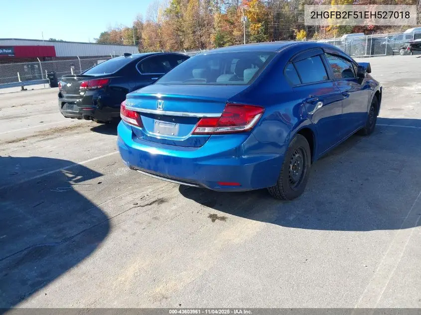 2HGFB2F51EH527018 2014 Honda Civic Lx
