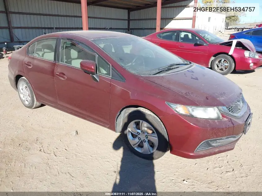 2HGFB2F58EH534757 2014 Honda Civic Lx