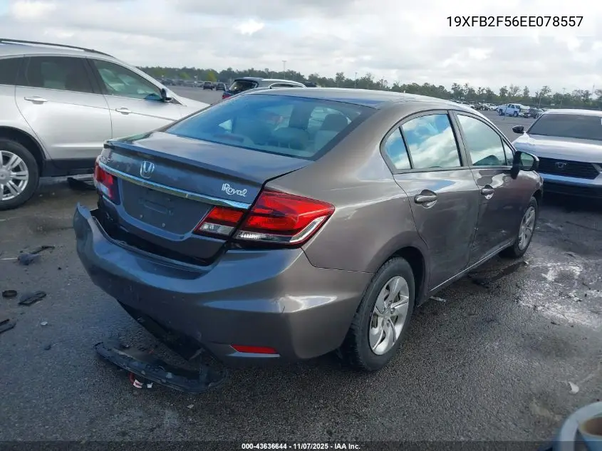19XFB2F56EE078557 2014 Honda Civic Lx