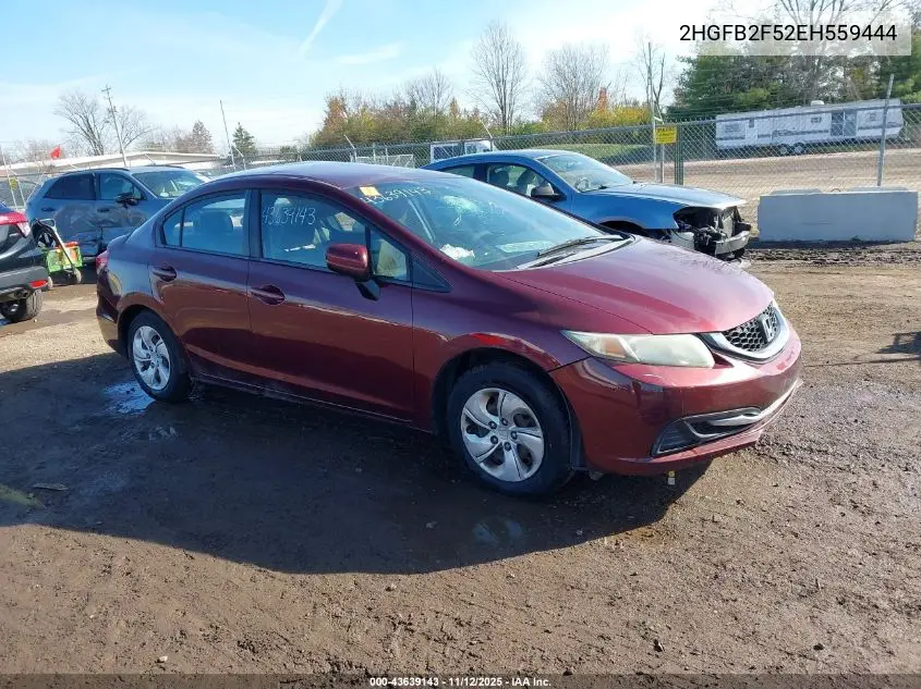 2HGFB2F52EH559444 2014 Honda Civic Lx