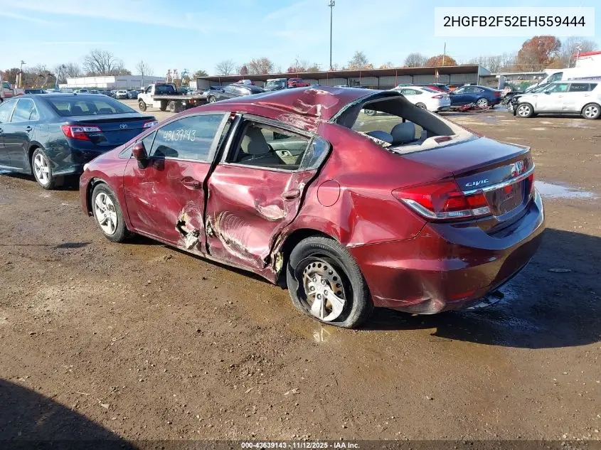 2HGFB2F52EH559444 2014 Honda Civic Lx