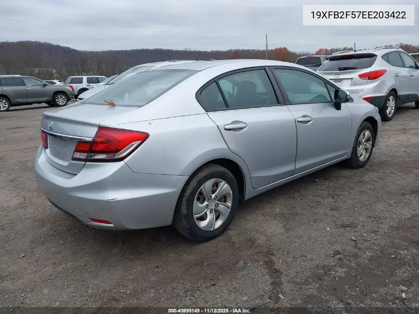 19XFB2F57EE203422 2014 Honda Civic Lx