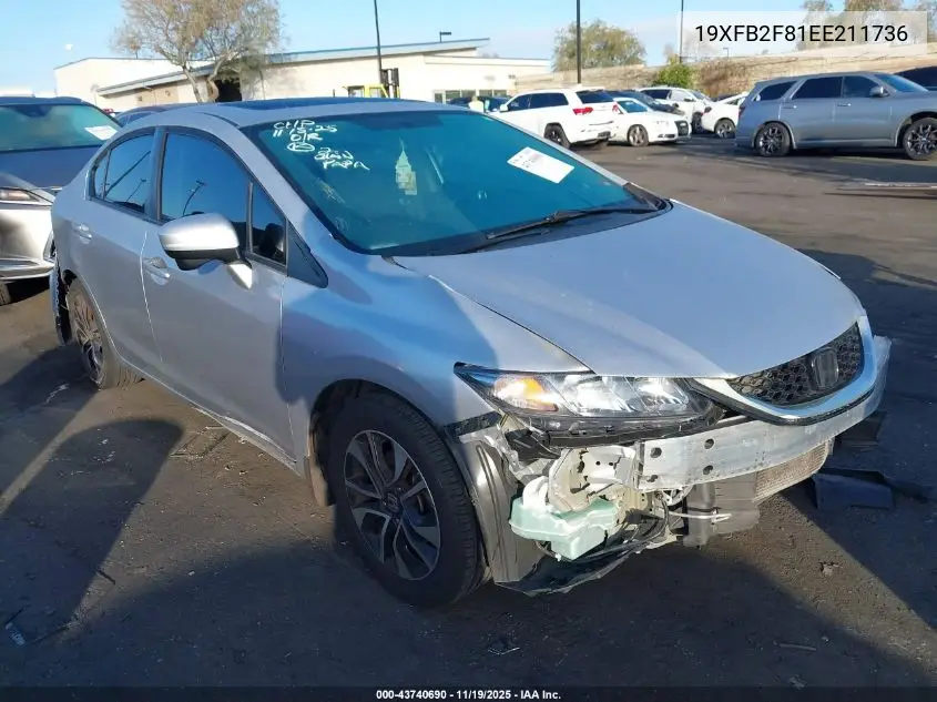 19XFB2F81EE211736 2014 Honda Civic Ex
