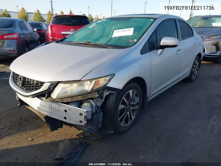 19XFB2F81EE211736 2014 Honda Civic Ex