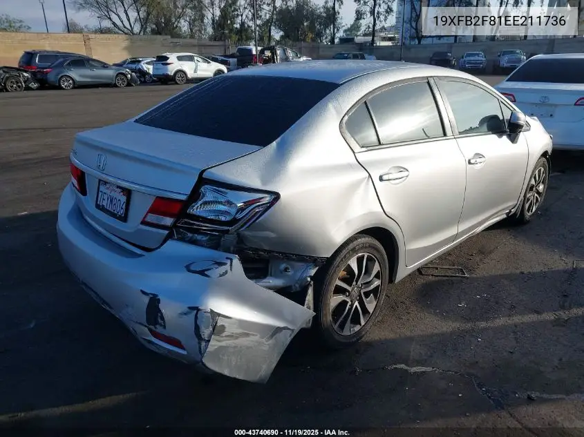 19XFB2F81EE211736 2014 Honda Civic Ex