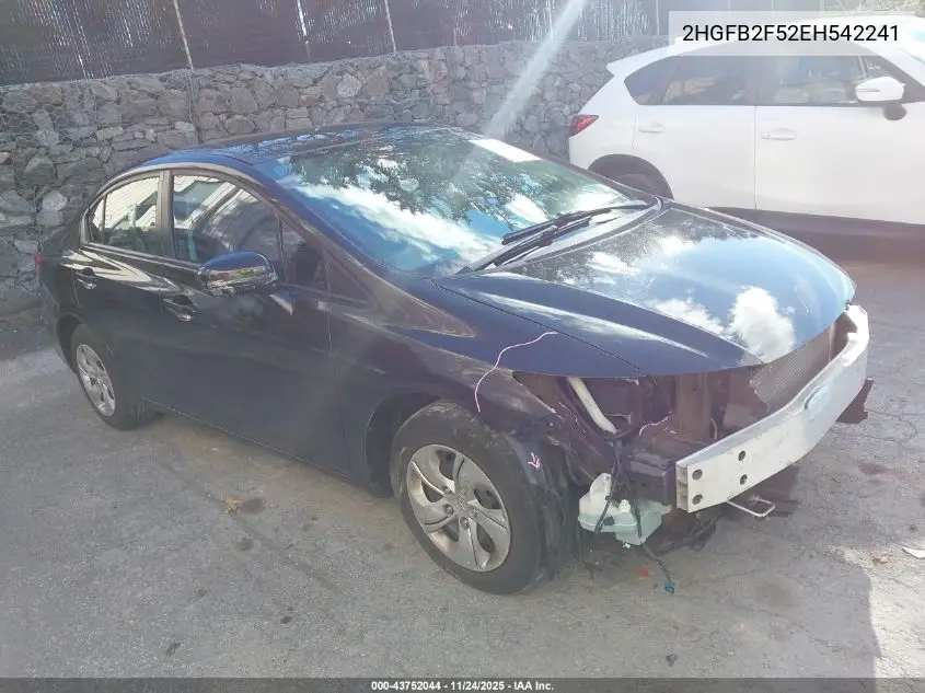 2HGFB2F52EH542241 2014 Honda Civic Lx